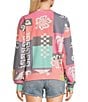 Rip Curl Keepsakes Mixed Media Patchwork Printed Long Sleeve Fleece Sweatshirt, Color:Multi - Image 2