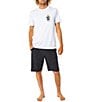 Color:Black - Image 4 - Mid-Rise Jackson 20#double; Outseam Boardwalk Shorts