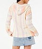 Rip Curl Neon Isles Long Sleeve Striped Poncho, Color:Purple - Image 2