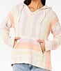 Rip Curl Neon Isles Long Sleeve Striped Poncho, Color:Purple - Image 3