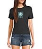 Rip Curl Neon Palm Short Sleeve Fitted T-Shirt, Color:Black - Image 1