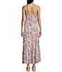 Color:Purple - Image 2 - Palm Party Floral Print Maxi Dress