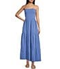 Rip Curl Premium Surf Strapless Open Cut Out Back Maxi Dress, Color:Blue - Image 1