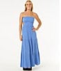 Rip Curl Premium Surf Strapless Open Cut Out Back Maxi Dress, Color:Blue - Image 4