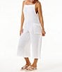 Color:White - Image 3 - Premium Surf Wide Leg Crop Jumpsuit