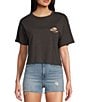 Color:Washed Black - Image 2 - Rolling Curl Crop Graphic T-Shirt