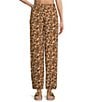 Color:Brown - Image 1 - Sea Of Dreams High Rise Ditsy Floral Print Wide Leg Pants