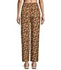Color:Brown - Image 2 - Sea Of Dreams High Rise Ditsy Floral Print Wide Leg Pants
