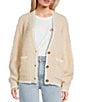 Rip Curl Shore Break Long Sleeve Yarn Dyed Wool Blend Cardigan, Color:Natural - Image 1