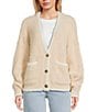 Rip Curl Shore Break Long Sleeve Yarn Dyed Wool Blend Cardigan, Color:Natural - Image 3