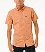 Color:Clay - Image 1 - Short Sleeve Hula Breach Chambray Button Front Shirt