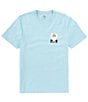 Color:Dusty Blue - Image 2 - Short Sleeve Surf Revival Graphic T-Shirt