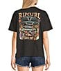 Color:Washed Black - Image 1 - Short Sleeve Tikki Tropics Relaxed Graphic T-Shirt
