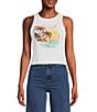 Color:White - Image 1 - Sunset Graphic Ribbed Tank Top