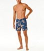 Color:Washed Navy - Image 5 - Surf Revival Floral 16#double; Outseam Volley Shorts
