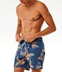 Color:Washed Navy - Image 6 - Surf Revival Floral 16#double; Outseam Volley Shorts