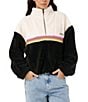 Rip Curl Surf Revival Long Sleeve Color Block Polar Fleece Jacket, Color:Black/Off-White - Image 1