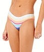 Rip Curl Surf Revival Stripe Cheeky Hipster Swim Bottom, Color:Vintage Navy - Image 1