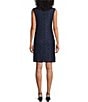 Color:Navy - Image 4 - Beaded Scoop Neck 3/4 Sleeve Glitter Lace 2-Piece Jacket Dress