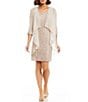 R & M Richards Beaded Scoop Neck 3/4 Sleeve Glitter Lace 2-Piece Jacket ...