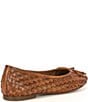 Color:Tan - Image 2 - Business Woven Leather Ballet Flats