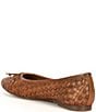 Color:Tan - Image 3 - Business Woven Leather Ballet Flats