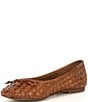 Color:Tan - Image 4 - Business Woven Leather Ballet Flats