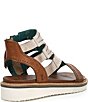 Color:Tan Bone - Image 2 - Carlita Leather T-Strap Platform Sandals