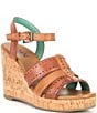 Color:Pecan - Image 1 - Different Leather Ankle Strap Wedge Sandals