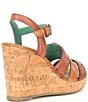 Color:Pecan - Image 2 - Different Leather Ankle Strap Wedge Sandals