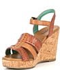 Color:Pecan - Image 4 - Different Leather Ankle Strap Wedge Sandals