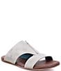 Color:Bone - Image 1 - Somerville Leather T-Strap Slide Sandals