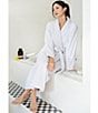 Color:Nimbus Cloud - Image 3 - Spa Dot Grey Long Terry Cozy Robe