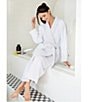 Color:Nimbus Cloud - Image 4 - Spa Dot Grey Long Terry Cozy Robe