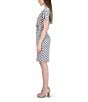 Color:Grey/Ivory - Image 3 - Sleeveless Cowl Neck Paisley Chiffon High-Low Midi Dress