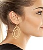 Color:Gold - Image 2 - Lever Back Caged Drop Earrings