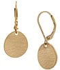 Color:Gold - Image 1 - Disc Paved Drop Earrings