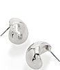 Color:Silver - Image 2 - Dome Hoop Stud Earrings