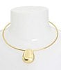 Color:Gold - Image 3 - Dome Pendant Wire Collar Necklace