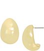 Color:Gold - Image 1 - Domed Metal Hoop Earrings