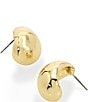Color:Gold - Image 2 - Domed Metal Hoop Earrings