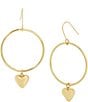 Color:Gold - Image 1 - Heart Gypsy Hoop Earrings