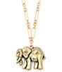 Robert Lee Morris Soho Heirloom Charms Elephant Long Pendant Necklace, Color:Gold - Image 1