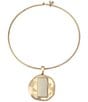Robert Lee Morris Soho Ivory Molten Disc Wire Statement Short Pendant Necklace - Image 1