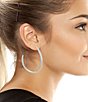 Color:Silver - Image 2 - Large C-Hoop Earrings