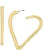 Color:Gold - Image 1 - Large Heart Hoop Earrings