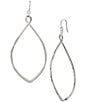 Color:Silver - Image 1 - Large Oval Drop Earrings