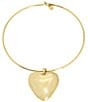Color:Gold - Image 1 - Large Puffy Heart Short Pendant Necklace