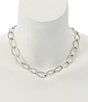 Robert Lee Morris Soho Link Collar Necklace, Color:Silver - Image 4