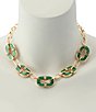 Robert Lee Morris Soho Malachite Link Reversible Bib Collar Necklace - Image 5